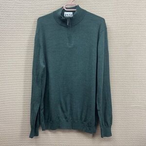 Kenneth Roberts Platinum 100% Merino Wool 1/4 Zip MockNeck Sweater‎ Men Size L